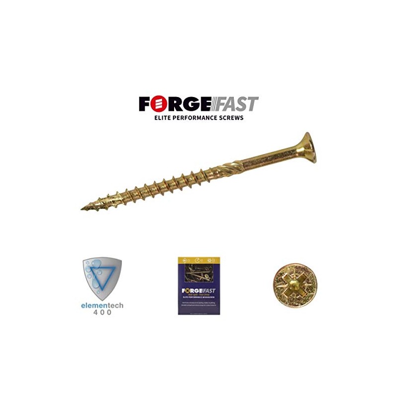 ForgeFast Elite Fast-Start Woodscrews | 5.0 x 80mm | Zinc
