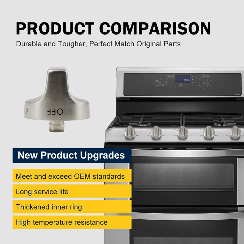 For Whirlpool Gas Stove Knobs Replacement Compatible with Whirlpool Ranges