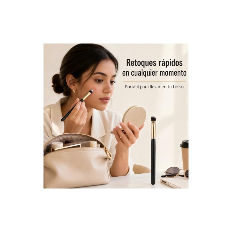 Pincel Corrector Profesional Cosmético de Cerdas Suaves para Aplicación Precisa