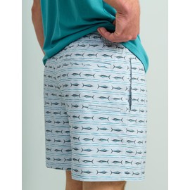HUK Pursuit Volley Pattern, Quick-Dry Shorts for Men, Harbor Mist