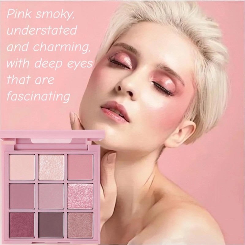 Pink Eyeshadow Palette & 9 Shades Eyeshadow Palette with Highly