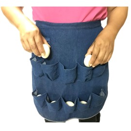 Yesito Egg Gathering Apron 2layer 10Pockets Soft Durable Denim Fabric for Collecting Chicken and Quail Eggsï¼ A Beautiful Alternative to The Basket