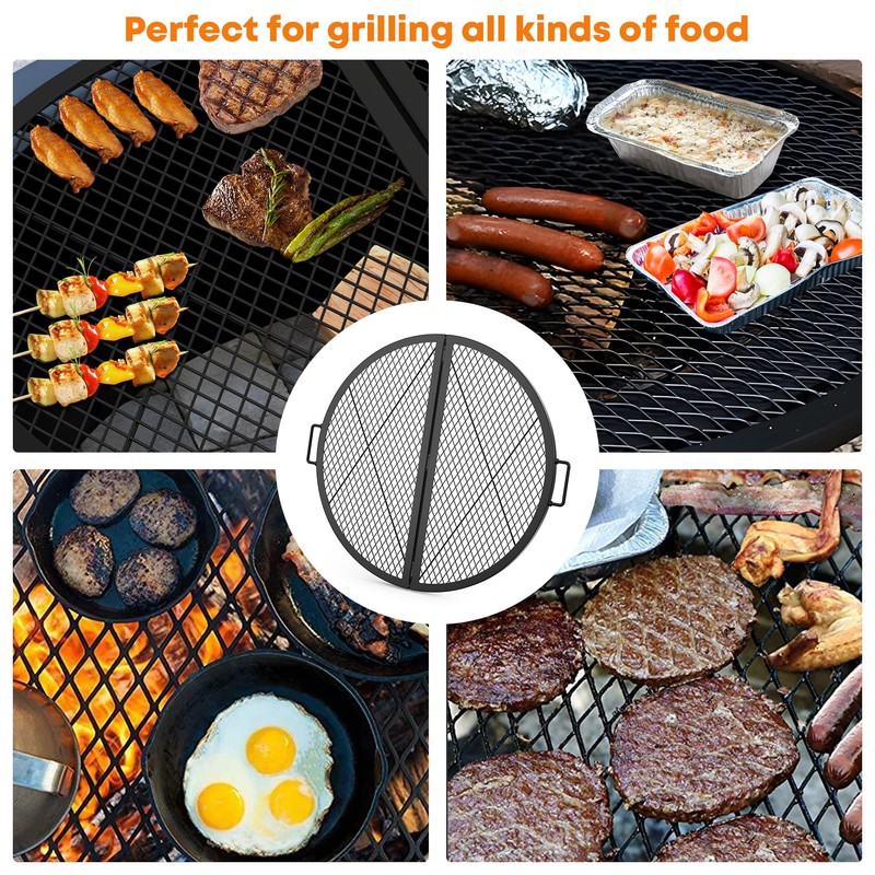 Stanbroil X-Marks Fire Pit Cooking Grate, Foldable Round Grill Grate