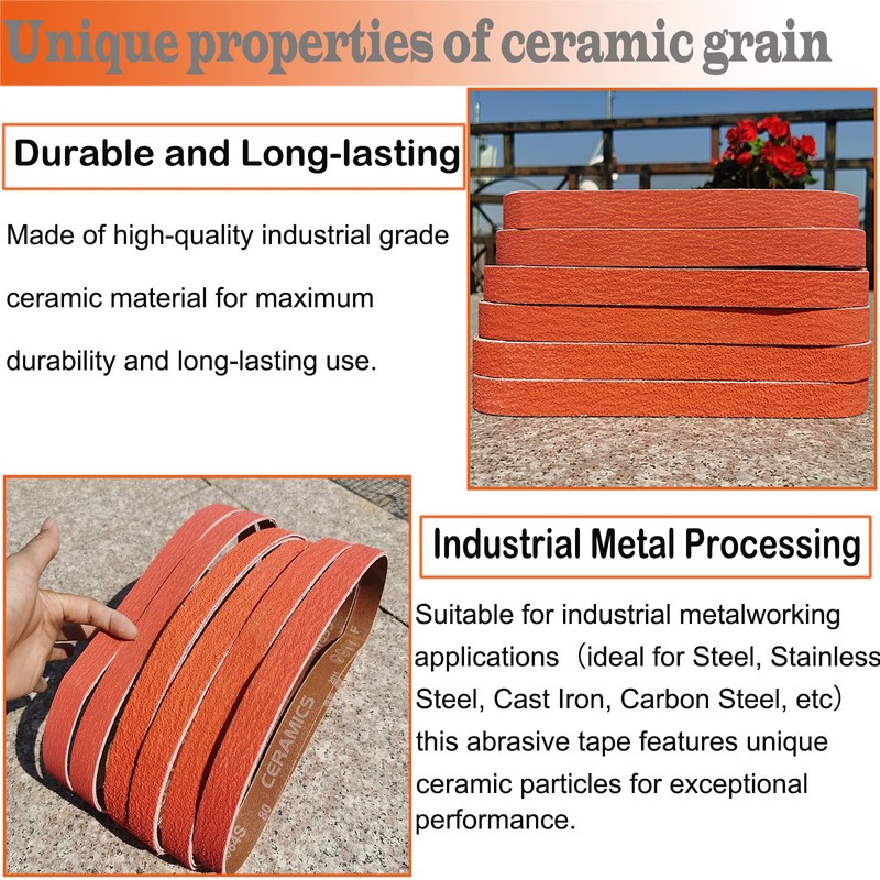Tonmp 12 Pack 1 x 30 Inch Metal Grinding Ceramic