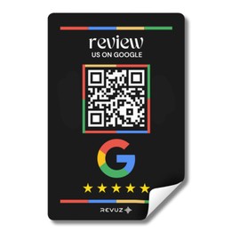 Online Review QR Sticker for Customer Feedback - Boost Online Ratings with Scan-to-Review QR Code - No App Required (Pack of 3) (Black)