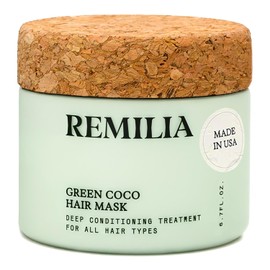 Remilia Hair Mascarilla para cabello seco dañado y crecimiento - Mascarilla capilar acondicionador profundo con aceite de coco, té verde, aguacate y aceite de ricino - Acondicionador de proteínas