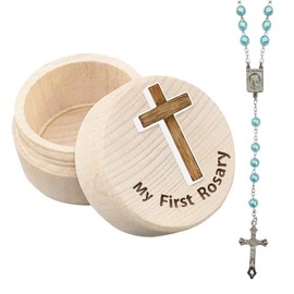 Baptism Baby Shower Gifts for Boys, My First Rosary and Keepsake Box, Rosary Catholic Gift for Boy, Holy First Communion Rosary Christian Gifts Catholic Baptism Gifts for Baby Birthday Baby Shower