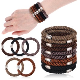 Pack of 10 Hair Bobbles Men's Elastic Ponytail Holder Hair Bobbles Braided Hair Bands Scrunchies Hair Bands Women Soft Woven for Girls Thick and Curly Hair No Damage