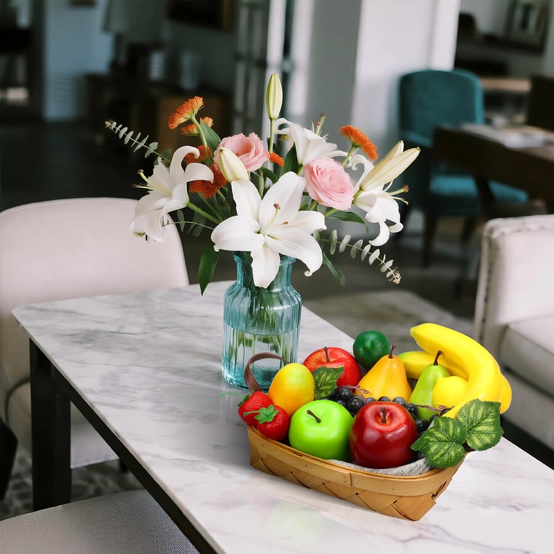 14-Pack Artificial Fruit Decor, Realistic Fake Fruits for Table Centerpiece
