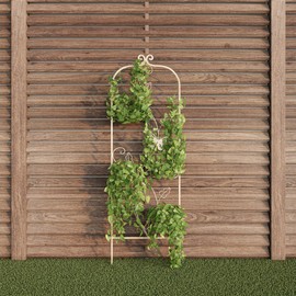 Pure Garden 50-LG5083 Garden Trellis-for Climbing Plants-46-Inch, Antique White