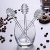 2Pcs Transparent 6" Glass Honey Dipper Sticks Stirring Sticks Server