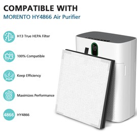 4 Pack HY4866 Replacement Filters for MORENTO/WESTHEY HY4866 Air Purifier and YIOU M1 Air Purifier, 3-in-1 H13 True HEPA Filter and High-Efficiency Activated Carbon Filter, Enhanced Version