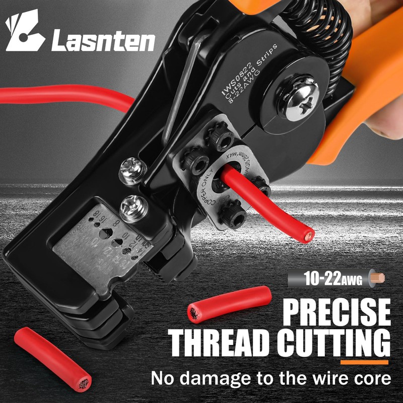 Lasnten Heavy Duty Wire Stripper Wire Cutter, Electrician Self Adjusting