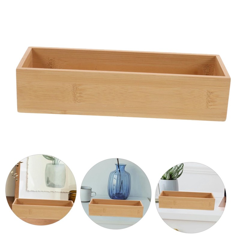Alipis Bamboo Silverware Tray 3pcs Wooden Drawer Organiser Organiser Box