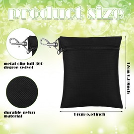 Shappy 3 Pcs Golf Tee Bag 6.69 x 5.51 Inch Zipper Ball Clip Pouch Utility Tee Holder with Metal Lobster Claw Clip Golf Valuables Pouch Accessory Bag for Men Women(Mixed Color)