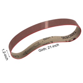 uxcell 1-1/8" x 21" 1000 Grit Sanding Belt Aluminum Oxide Sandpaper Belts for Portable Strip Sander Wood Finishing Metal Drywall Polishing Sharpening Abrasive Paper 3pcs