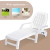 COSTWAY Lounge Chair Chaise Adjustable Recliner Weather Resistant White