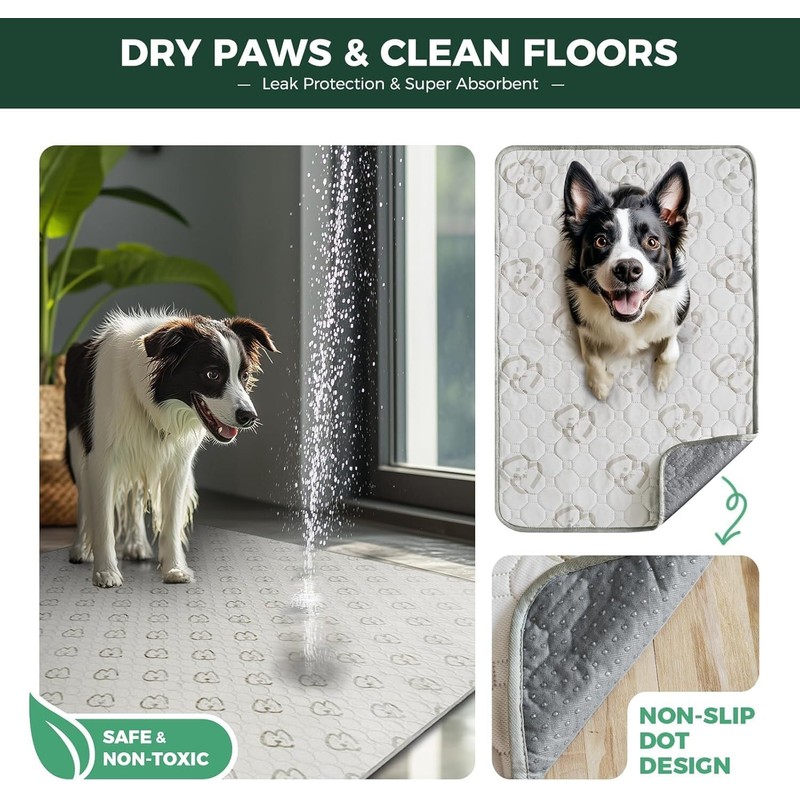 FXW Washable Pee Pads for Dogs, Puppy Pads with Super