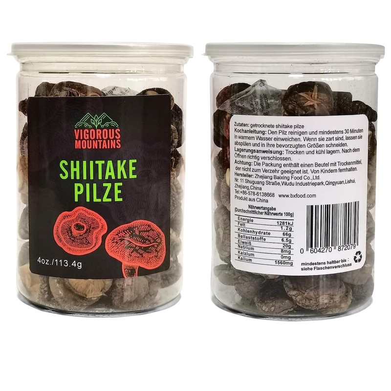 VIGOROUS MOUNTAINS Dried Shiitake Mushrooms for Cooking, 2-3CM Dehydrated Mushrooms,