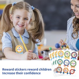 360 PCS Reward Stickers for Kids, 40 Sheets Incentive Stickers with 9 Medal Designs, Teacher Supplies for Classroom Motivational Stickers for Students with Encouraging Words