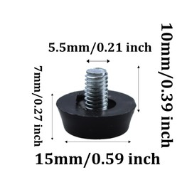 Runseaway 16Pcs M6x10mm Thread Adjustable Furniture Levelers, Screw-in Metal Glide Feet, Floor Leveling for Tables, Chairs, Cabinets, Patio Furniture, Workbench Legs