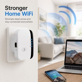 300Mbps WiFi Range Extender for Home – 2.4GHz Repeater with AP Mode and LAN Port for Weak Signal Areas