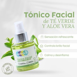 Vemare Cosmetics Tónico Facial De Té Verde Y Aloe Vera Calmante 100 ml