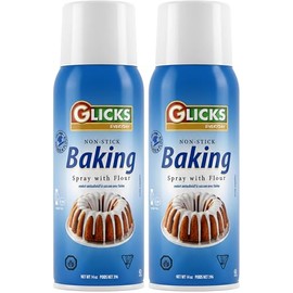 Glicks Baking Spray with Flour, 14 oz (2 Pack) | Non-Stick Cooking Oil Spray | Kosher