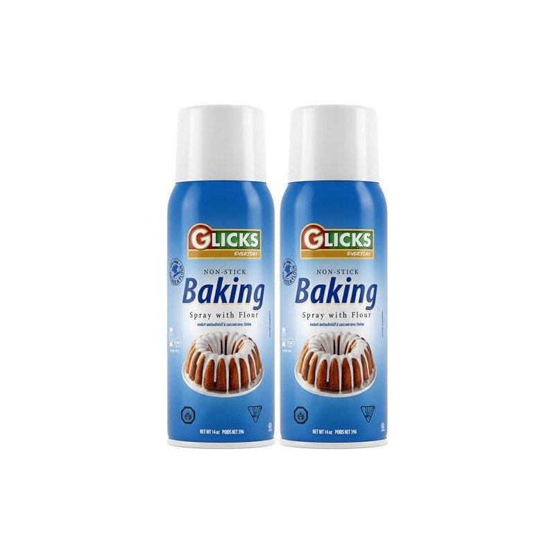 Glicks Baking Spray with Flour, 14 oz (2 Pack) |