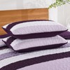 Dinjoy Purple Boho Quilt Set Queen,Striped Bedspreads Queen Size Lightweight