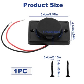 3.1 A Car Dual USB Plug Dual Port Waterproof 12V-24V Built-in Socket Intelligent Charging Station for Car, Boat & Motorhome with Protective Cap & Mounting Screws