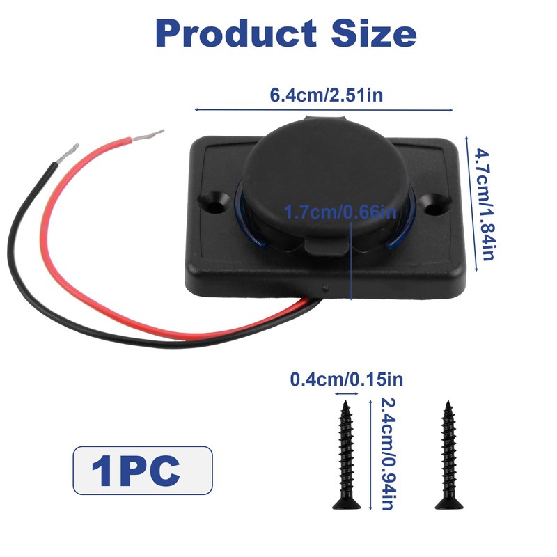 3.1 A Car Dual USB Plug Dual Port Waterproof 12V-24V