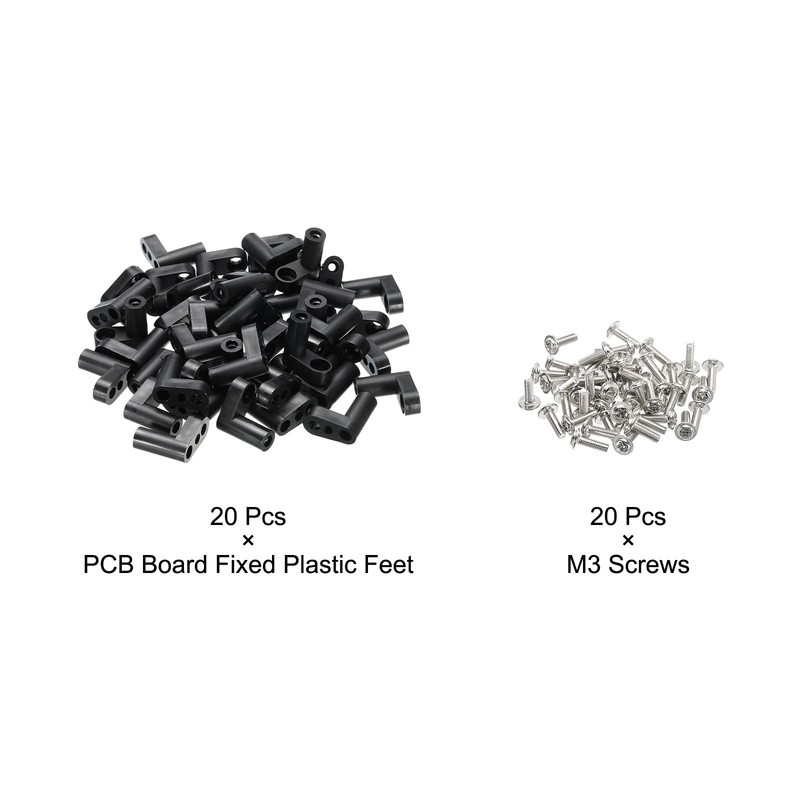sourcing map Set of 20 PCB Plastic Fixed Feet Circuit