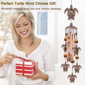 Campanillas de viento de tortuga para exteriores, regalos de tortuga marina para mujeres, campanillas de viento de 35 pulgadas al aire libre, decoración de tortuga para jardín, patio, porche, hogar, regalo de cumpleaños para mamá, abuela y amiga