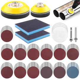 Polishing Attachment Cordless Screwdriver, with 130 Pieces Sandpaper 3 Inch 75 mm Grit 60 80 120 180 240 320 400 600 800 1000 1500 2000 3000 Sanding Discs Pad Kit etc. Polishing Pad Adapter