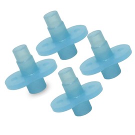 Soft Sip Baby Food Pouch Toppers - 100% Silicone, Dishwasher-Friendly and Mess-Free Feeding for Babies 6 Months+, Universal Fit for All Brands, Ideal for Chunky Meals, and Travel - Aqua Blue, 4 Packs