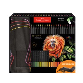 Lapices de Colores Faber-castell Supersoft con Estuche de Tela Enrollable Caja con 72 Colores