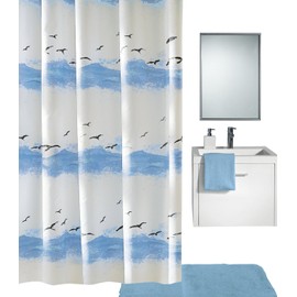 Kleine Wolke 733 Textile Shower Curtain Seaside Design Crocus Blue 180 cm x 200 cm multicoloured