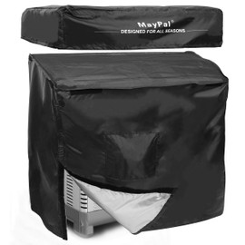 Central Air Conditioner Cover for Outside Units, 2-in-1 Waterproof Full AC Cover with Ventilated Mesh and Detachable Top Design, Seasons AC Unit Protection cover(28"L*28"W*32"H)