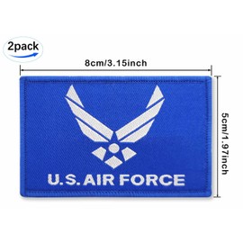 Overdecor US Air Force Wings Flag Patch Tactical Army Military Patches - Hook and Loop Fastener, 2 Pack
