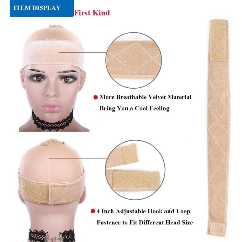 Bandas de agarre para peluca para mujer, 2 piezas de