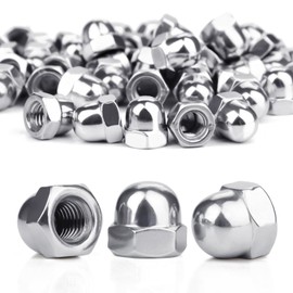 SWTYExt 50 Pcs Nut Caps M8 Dome Cap Nuts A2 V2A Metric 304 Stainless Steel Acorn Dome Cap Nuts DIN 1587 Thread Hex Cap Nuts Domed Screws Caps for Motorcycle Bicycles Furniture Lighting Saddle