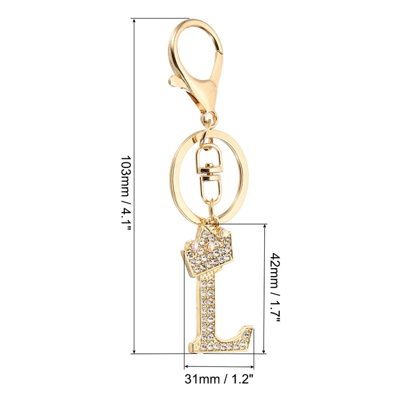 PATIKIL Initial Letter Keyring Letter Pendant with Crystal Diamonds Cute