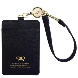 Giselle Women's Transit Pass Case, Transit Pass Holder with Reel, Double-Sided Smart Card Case, Employee ID Card Case, Strap Included, Ribbon