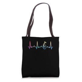 Baritone Heartbeat Colorful Instrument Baritones Tote Bag