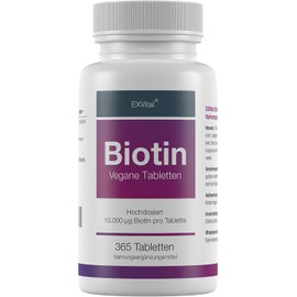 Biotin 10,000 µg – High-Dose for Hair, Skin & Nails – 365 Tablets, German Premium Quality