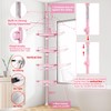 XLHOMO 32-122inch Corner Shower Caddy Tension Pole Pink, Rustproof Drill-Free