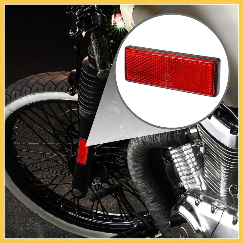 REPAIROCK 4pcs 3.46"x1.26" Universal Reflector - Rectangle Motorcycle Bike Safety
