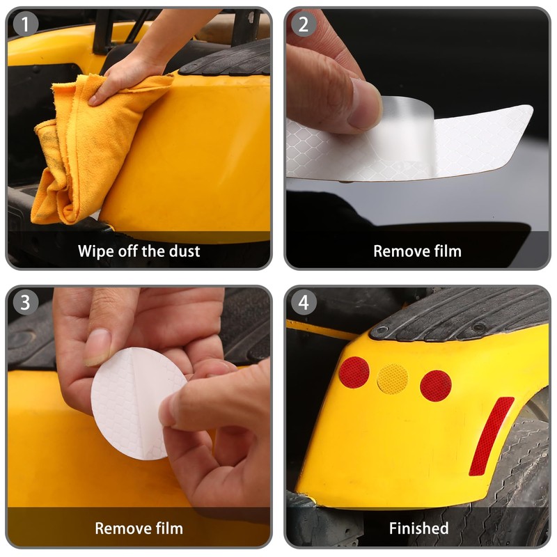 10L0L Golf Cart Reflective Stickers (Dots) Reflex Reflector Strips for