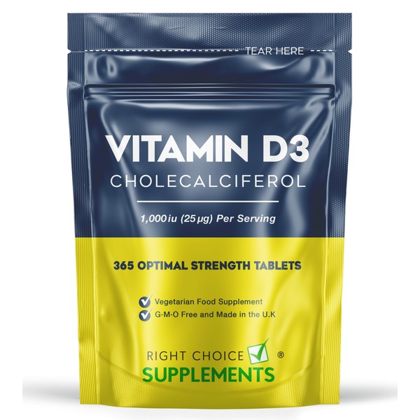 Vitamin D 1000iu - 1 Year Supply, 365 Easy-Swallow Vitamin